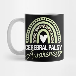 We Wear Green Cerebral Palsy CP Awareness Rainbow Leopard Mug